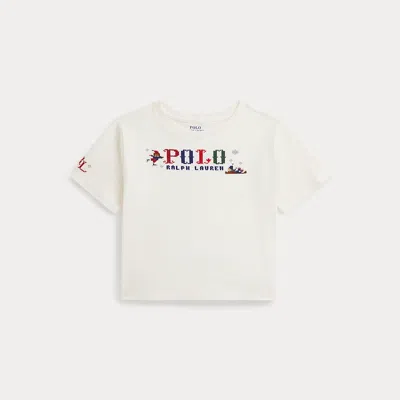 Polo Ralph Lauren Kids' Ralph Lauren Logo Cotton Jersey Boxy Tee In White