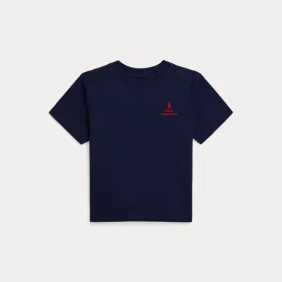 Polo Ralph Lauren Kids' Ralph Lauren Logo Cotton Jersey Tee In Blue