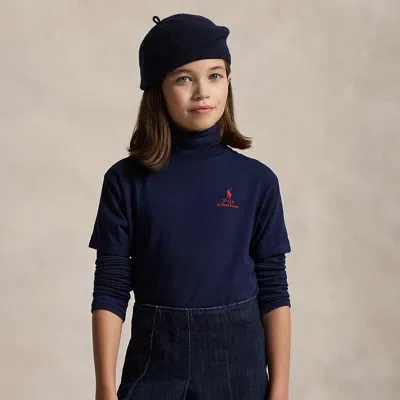 Polo Ralph Lauren Kids' Ralph Lauren Logo Cotton Jersey Tee In Blue