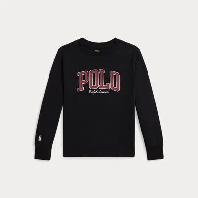 Polo Ralph Lauren Kids' Ralph Lauren Logo Cotton Long-sleeve Tee In Black