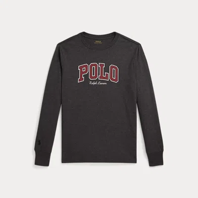 Polo Ralph Lauren Kids' Ralph Lauren Logo Cotton Long-sleeve Tee In Gray