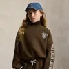 Polo Ralph Lauren Logo-print Crewneck Sweatshirt In Brown