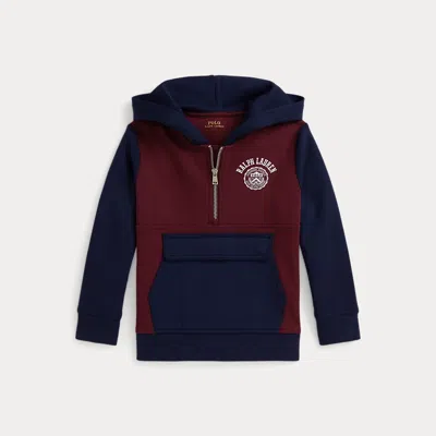 Polo Ralph Lauren Kids' Ralph Lauren Logo Double-knit Half-zip Hoodie In Multi