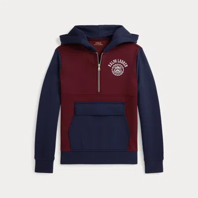 POLO RALPH LAUREN RALPH LAUREN LOGO DOUBLE-KNIT HALF-ZIP HOODIE
