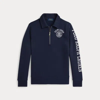 Polo Ralph Lauren Kids' Ralph Lauren Logo Fleece Collared Sweatshirt In Blue