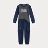 Polo Ralph Lauren Toddler And Little 2-piece Boys Logo Jersey T-shirt Fleece Jogger Pants Set In Blue