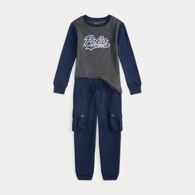 POLO RALPH LAUREN RALPH LAUREN LOGO JERSEY TEE & FLEECE JOGGER PANT SET