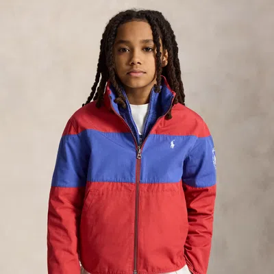 Polo Ralph Lauren Kids' Ralph Lauren Logo Packable Hooded Jacket In Red