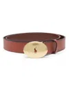 Polo Ralph Lauren Ralph Lauren Logo-plaque Leather Belt In Brown