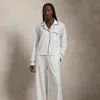 Polo Ralph Lauren Womens White Cloud Contrast-trim Long-sleeve Cotton-jersey Pyjama Set Xxl In White Cloud