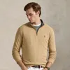 Polo Ralph Lauren Sweatshirt À Col Zippé In Classic Camel Heather