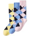 POLO RALPH LAUREN RALPH LAUREN MEN'S SOCKS, DRESS ARGYLE CREW 3 PACK SOCKS