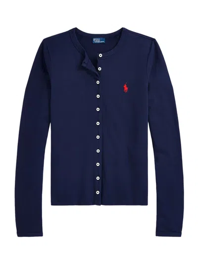 Polo Ralph Lauren Ralph Lauren Mesh Cardigan Navy In Blue