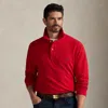 Polo Ralph Lauren Ralph Lauren Mesh Long-sleeve Polo Shirt In Red