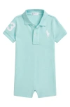 Polo Ralph Lauren Ralph Lauren Mesh Polo Romper In Parakeet