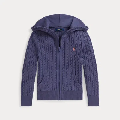 Polo Ralph Lauren Kids' Ralph Lauren Mini-cable Cotton Full-zip Hoodie