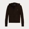 Polo Ralph Lauren Kids' Ralph Lauren Mini-cable Cotton Full-zip Hoodie In Brown