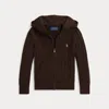 Polo Ralph Lauren Kids' Ralph Lauren Mini-cable Cotton Full-zip Hoodie In Brown