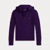 Polo Ralph Lauren Kids' Ralph Lauren Mini-cable Cotton Full-zip Hoodie In Purple