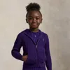 Polo Ralph Lauren Kids' Ralph Lauren Mini-cable Cotton Full-zip Hoodie In Purple
