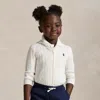 Polo Ralph Lauren Kids' Ralph Lauren Mini-cable Cotton Full-zip Hoodie In White