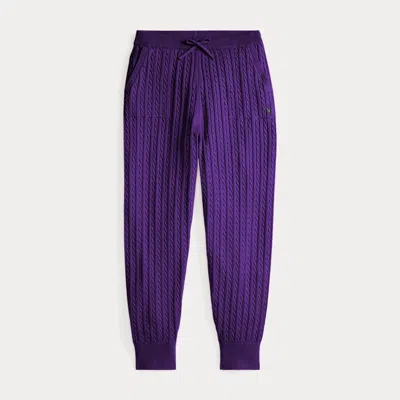 Polo Ralph Lauren Kids' Ralph Lauren Mini-cable Cotton Jogger Pant In Purple