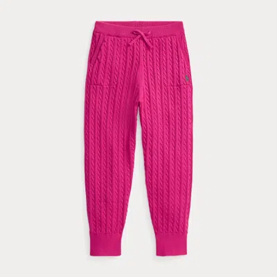 Polo Ralph Lauren Kids' Ralph Lauren Mini-cable Cotton Jogger Pant In Pink