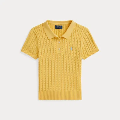POLO RALPH LAUREN RALPH LAUREN MINI-CABLE COTTON POLO SWEATER