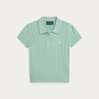 Polo Ralph Lauren Kids' Ralph Lauren Mini-cable Cotton Polo Sweater In Green