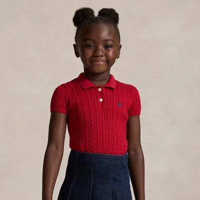 POLO RALPH LAUREN RALPH LAUREN MINI-CABLE COTTON POLO SWEATER