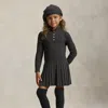 Polo Ralph Lauren Kids' Ralph Lauren Mini-cable Polo Sweater Dress In Black