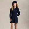 Polo Ralph Lauren Girls 2t-6x Mini-cable Long Sleeves Sweater Dress In Blue