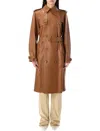 Polo Ralph Lauren Ralph Lauren Niles Lambskin Trench Coat In Brown