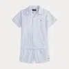 Polo Ralph Lauren Ralph Lauren Oxford Shirt & Polo Prepster Short Set In Blue