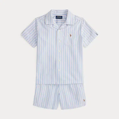 Polo Ralph Lauren Kids' Ralph Lauren Oxford Shirt & Polo Prepster Short Set In Blue