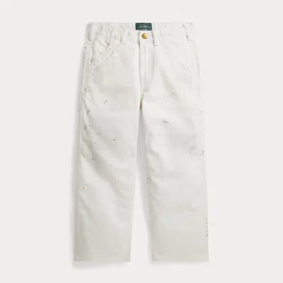 Polo Ralph Lauren Kids' Ralph Lauren Paint-splattered Cotton Twill Pant In White