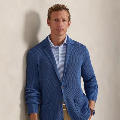 Polo Ralph Lauren Ralph Lauren Performance Cotton-blend Blazer Cardigan In Blue