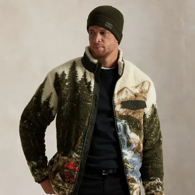 Polo Ralph Lauren Ralph Lauren Pile Fleece Graphic Jacket In Green