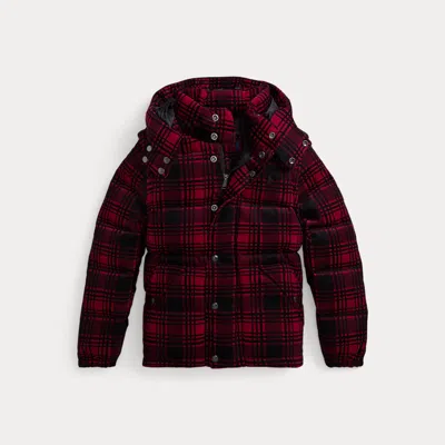 Polo Ralph Lauren Kids' Ralph Lauren Plaid Convertible Corduroy Down Jacket In Red