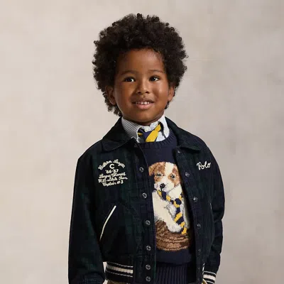 Polo Ralph Lauren Kids' Ralph Lauren Plaid Corduroy Jacket In Black