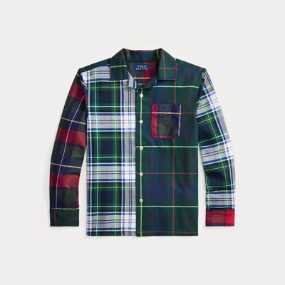 Polo Ralph Lauren Kids' Ralph Lauren Plaid Cotton Oxford Fun Shirt In Blue