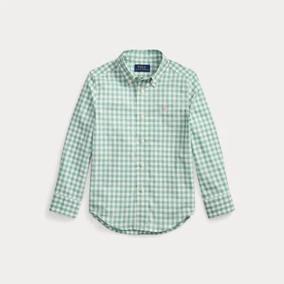 Polo Ralph Lauren Kids' Ralph Lauren Plaid Cotton Poplin Shirt In Green