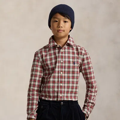 Polo Ralph Lauren Kids' Ralph Lauren Plaid Cotton Poplin Shirt In Multi