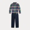 Polo Ralph Lauren Toddler And Little Boys Polo Bear Rugby Shirt In Multi