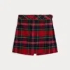 Polo Ralph Lauren Tartan Pleated Skorts In Red