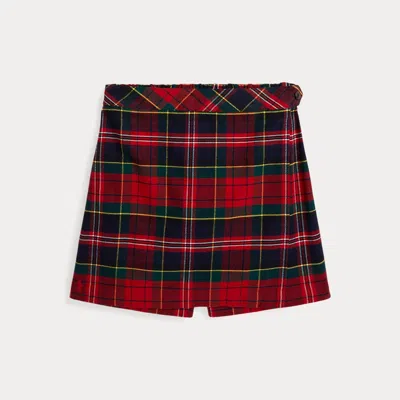 POLO RALPH LAUREN RALPH LAUREN PLAID FAUX-WRAP COTTON FLANNEL SKORT