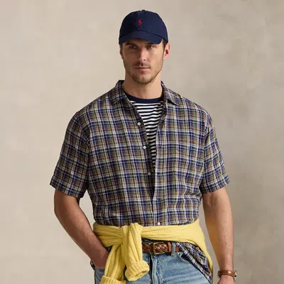 Polo Ralph Lauren Ralph Lauren Plaid Linen-cotton Camp Shirt In Multi