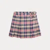 Polo Ralph Lauren Ralph Lauren Plaid Pleated Madras Wrap Skirt In Multi