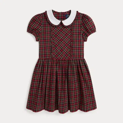Polo Ralph Lauren Kids' Ralph Lauren Plaid Ruffled Cotton Poplin Dress In Red