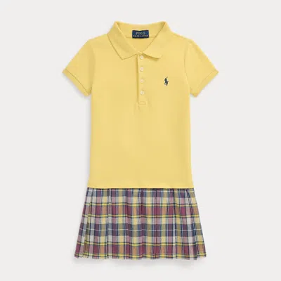 Polo Ralph Lauren Kids' Ralph Lauren Plaid-skirt Stretch Mesh Polo Dress